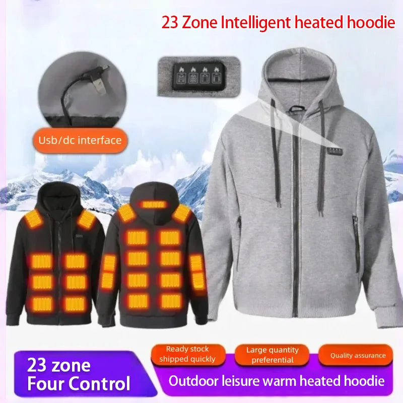 Hoodie Chauffant 23 Zones – Unisex, Style Couple