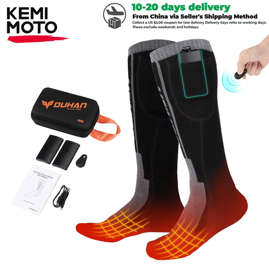 Chaussettes Chauffantes KEMIMOTO – Rechargeables avec Télécommande