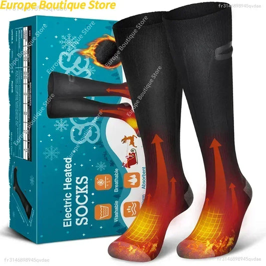 Chaussettes Chauffantes Électriques avec Batterie Portable – Unisex, 3 Niveaux de Température
