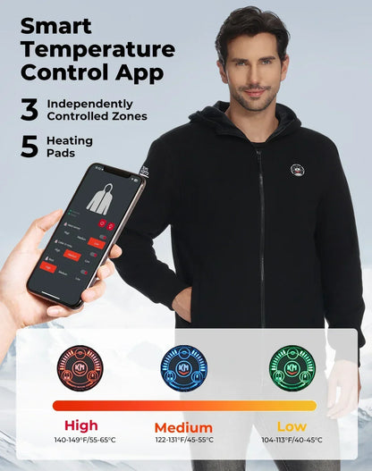 Pull Chauffant KEMIMOTO – 6 Zones, 20000mAh, Unisex