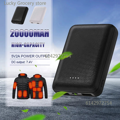 Batterie Portable 20 000mAh – Pour Vêtements et Accessoires Chauffant