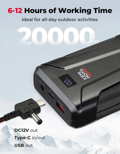 Pull Chauffant KEMIMOTO – 6 Zones, 20000mAh, Unisex