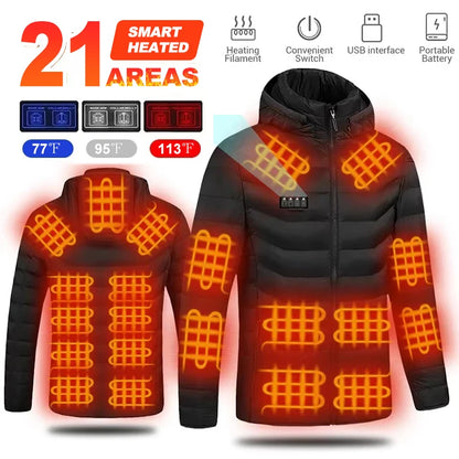 Doudoune Chauffante Homme 21 Zones – Imperméable & Hiver